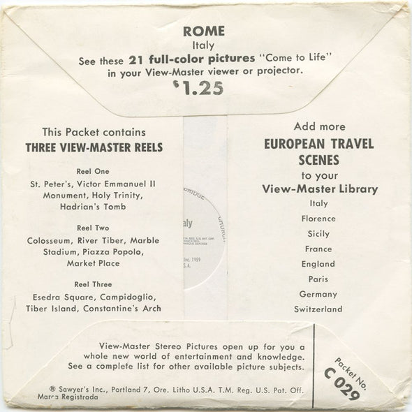9 ANDREW - Rome - View-Master 3 Reel Economy Packet - vintage - C029-S5 Packet 3Dstereo 