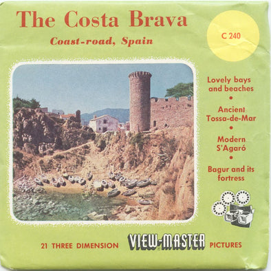 The Costa Brava - View-Master 3 Reel Packet - vintage - C240-BS4 Packet 3dstereo 