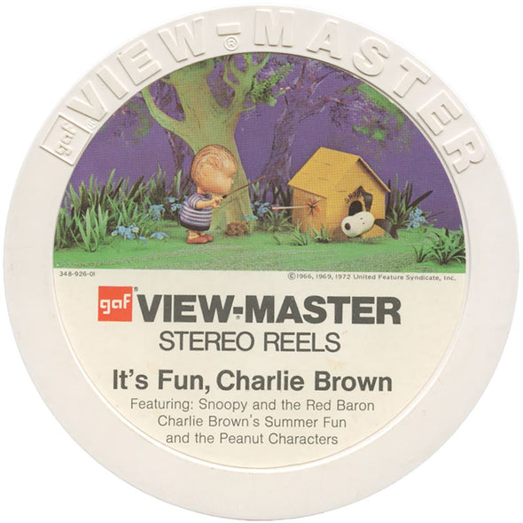 DALIA - It's Fun, Charlie Brown - 7 View-Master Reels - vintage - 3D Reels Plus Storage Case Canister 3Dstereo 