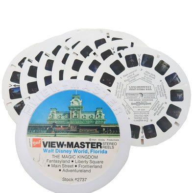 Walt Disney World, Florida - 7 View-Master - vintage - 3D Reels Plus Storage Case Canister 3Dstereo 