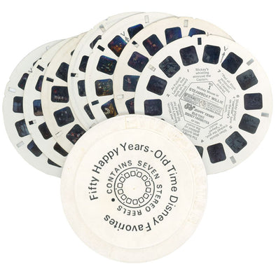 Old Time Disney Favorites - 7 View-Master Reels - vintage - 3D Reels Plus Storage Case Canister 3Dstereo 