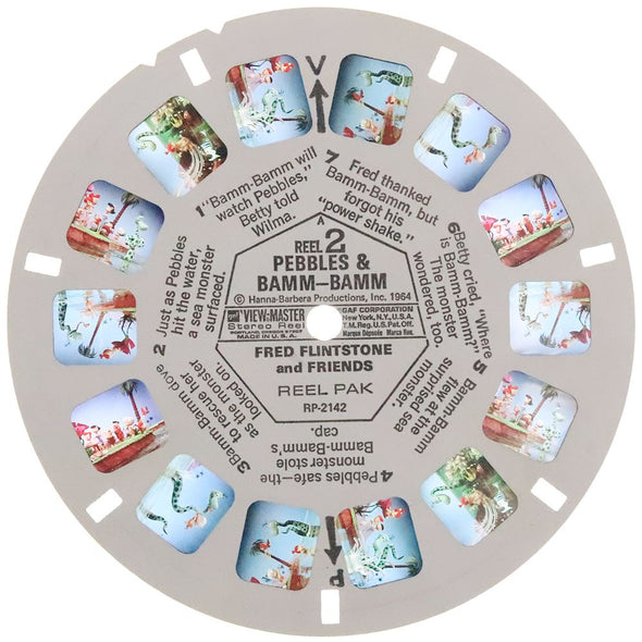 DALIA - Fred Flintstone and Friends - 7 View-Master Reels - vintage - 3D Reels Plus Storage Case Canister 3Dstereo 