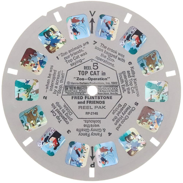 DALIA - Fred Flintstone and Friends - 7 View-Master Reels - vintage - 3D Reels Plus Storage Case Canister 3Dstereo 