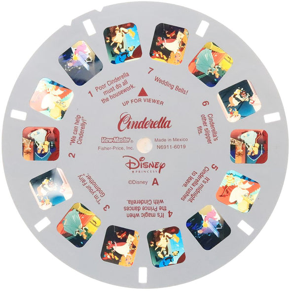 Disney Princess - 3 View-Master Reels - vintage - 3D views Plus Storage Case Canister 3Dstereo 