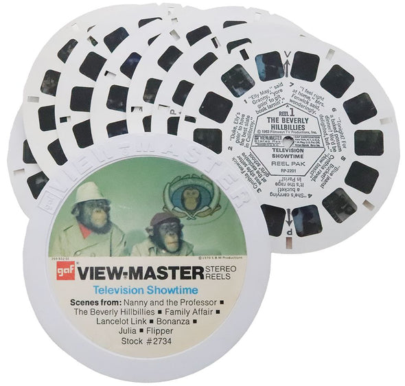 Television Showtime - 7 View-Master Reels - vintage - 3D Reels Plus Storage Case - 2734 Canister 3Dstereo 