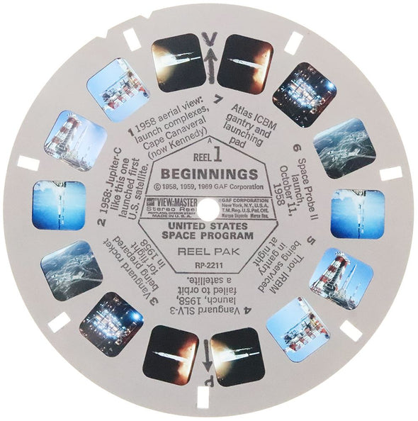 United States Space Program - 7 View-Master Reels - vintage - 3D Reels Plus Storage Case - 2735 Canister 3Dstereo 