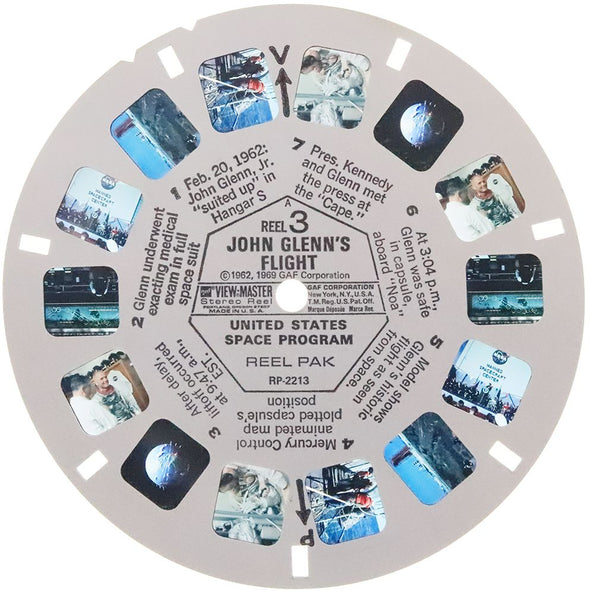 United States Space Program - 7 View-Master Reels - vintage - 3D Reels Plus Storage Case - 2735 Canister 3Dstereo 