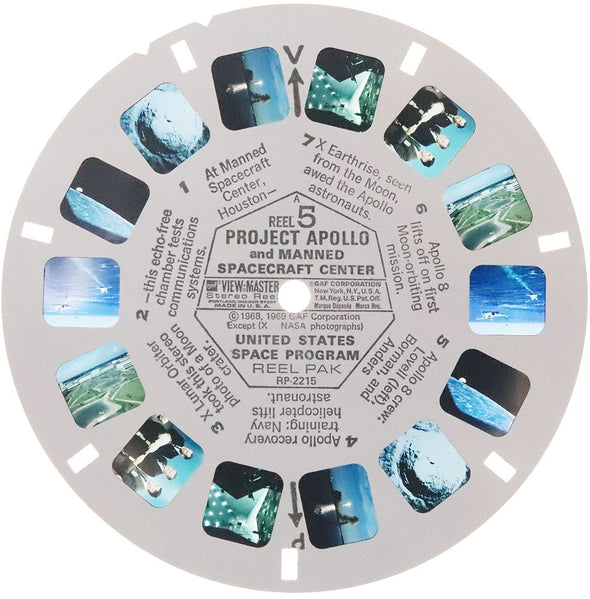 United States Space Program - 7 View-Master Reels - vintage - 3D Reels Plus Storage Case - 2735 Canister 3Dstereo 