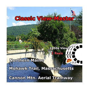 Massachusetts - Maine, Aerial Tramway, Mohawk Trail - Vintage Classic View-Master - 1950s views CREL 3Dstereo 