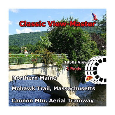 Massachusetts - Maine, Aerial Tramway, Mohawk Trail - Vintage Classic View-Master - 1950s views CREL 3Dstereo 