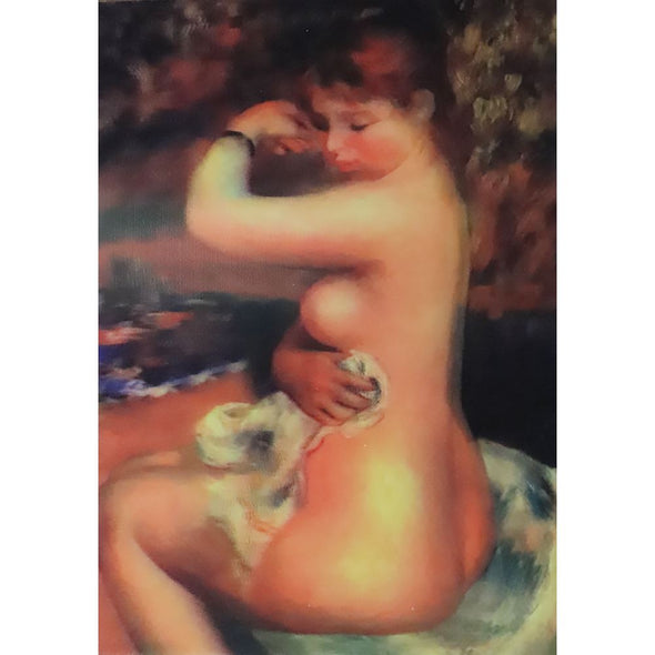 Renoir - After the Bath - 3D Flicker Lenticular Postcard Greeting Card 3dstereo 