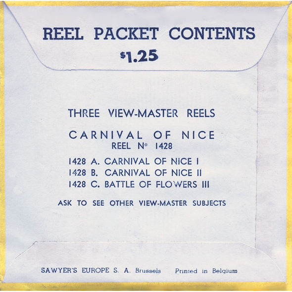 Carnival of Nice - View-Master 3 Reel Packet - vintage - MKT-CARNIC-BS3 MKT 3dstereo 