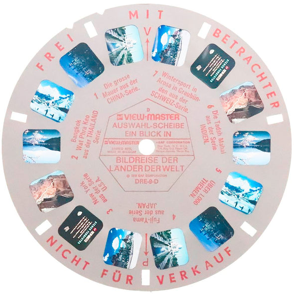 DRE-9-D - Ein Blick In Bildreise Der Länder Der Welt - View-Master Demonstration Reel - 1972 - vintage - DRE-9-D Reels 3dstereo 