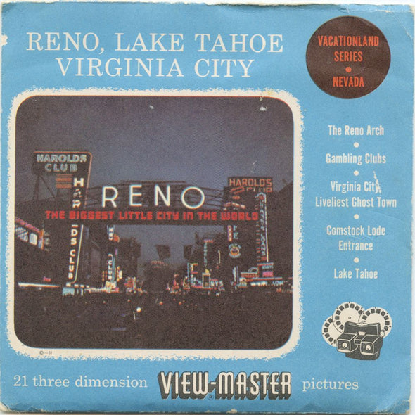 9 ANDREW - Reno, Lake Tahoe, Virginia City - View-Master 3 Reel Economy Packet - vintage - 14,13,183-S3 Packet 3Dstereo 