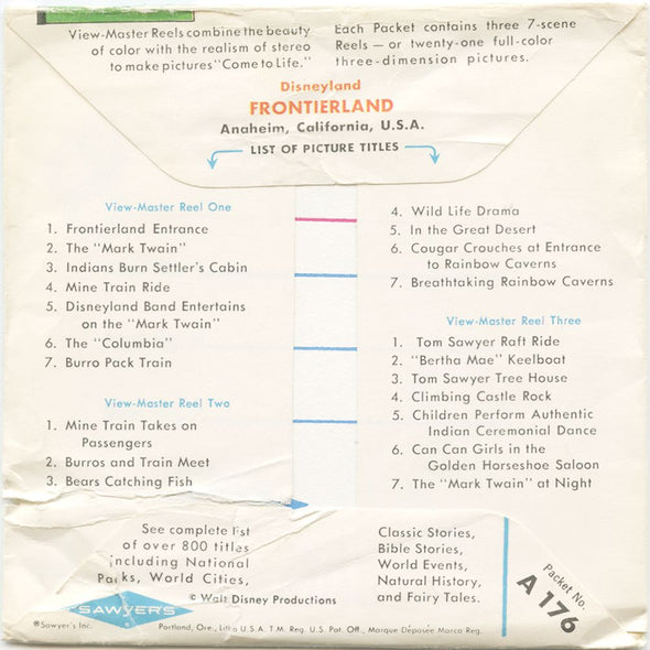 10 ANDREW - Frontierland - Disneyland - View-Master 3 Reel Packet - vintage - A176-S6A Packet 3dstereo 