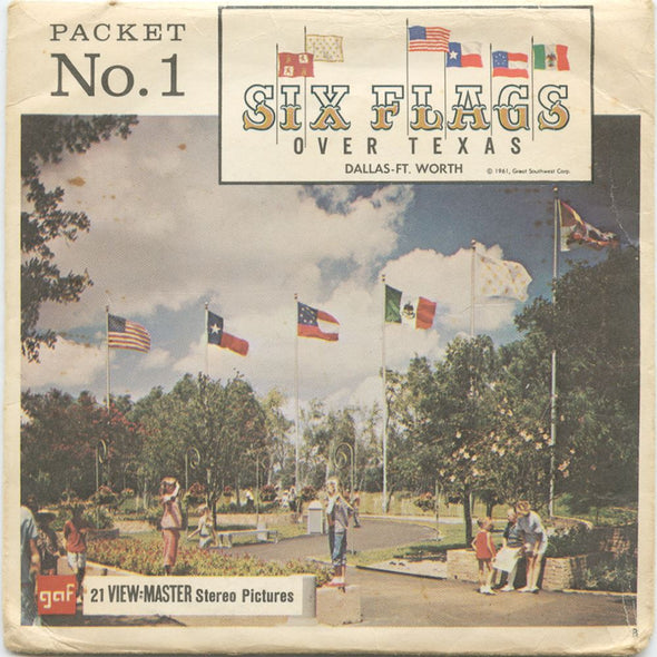 6 ANDREW - Six Flags Over Texas - View-Master 3 Reel Packet - vintage - A412-G1B Packet 3dstereo 