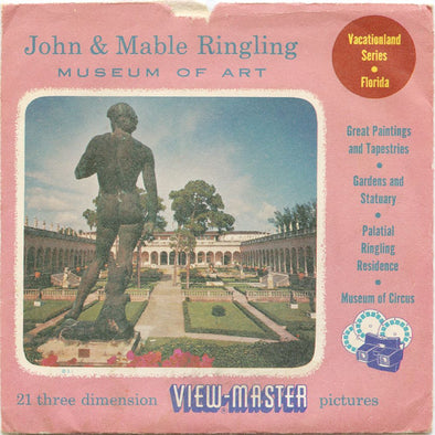 9 ANDREW - John & Mable Ringling - View-Master 3 Reel Economy Packet - vintage - 398-A,B,C-S3 Packet 3Dstereo 
