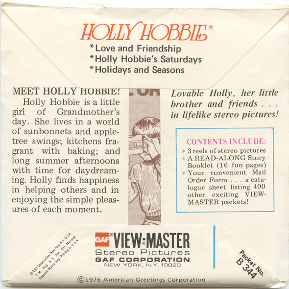 6 ANDREW - Holly Hobbie - View-Master 3 Reel Packet - 1976 - vintage - B344-G5A Packet 3dstereo 