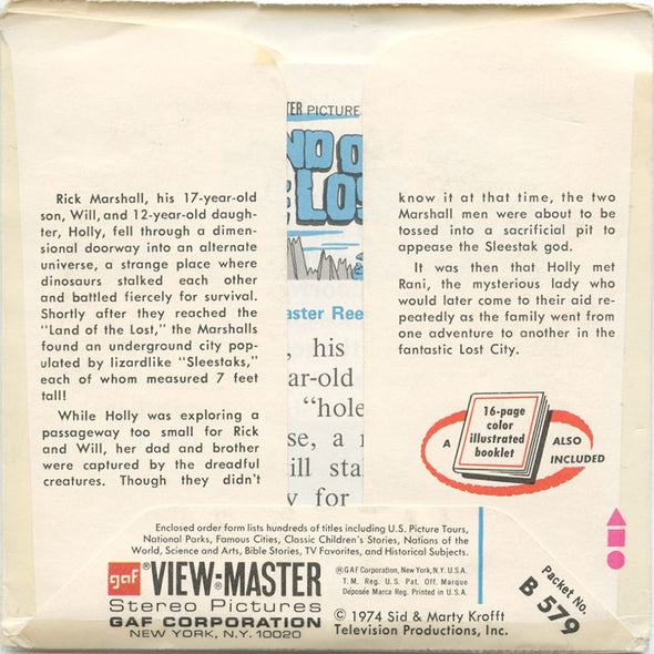 6 ANDREW - Land of The Lost - View-Master 3 Reel Packet - 1974 - vintage - B579-G3A Packet 3dstereo 