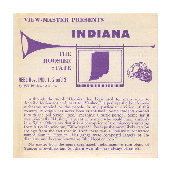 9 ANDREW - Indiana - View-Master 3 Reel Economy Packet - vintage - IND-1,2,3-S3 Packet 3Dstereo 