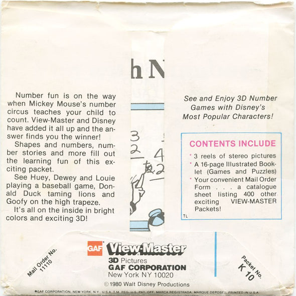 9 ANDREW - Fun with Numbers - View-Master 3 Reel Economy Packet - vintage - K10-G6 Packet 3Dstereo 