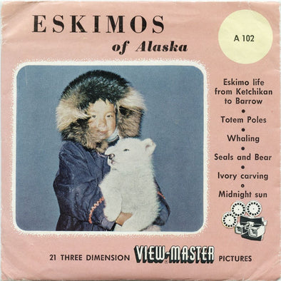 11 ANDREW - Eskimos of Alaska - View-Master 3 Reel Economy Packet - vintage - A102-BS4 Packet 3dstereo 