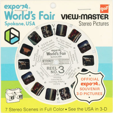 Expo '74 World's Fair - Spokane, USA - Reel No.3 - View-Master Single Reel - vintage - A2843 Reels 3dstereo 