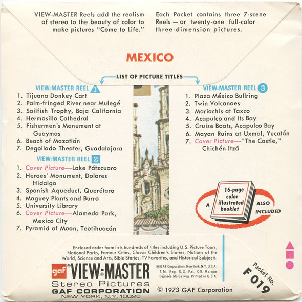 9 ANDREW - Mexico - View-Master 3 Reel Economy Packet - vintage - F019-G3C Packet 3Dstereo 