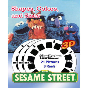 Sesame Street -Shapes, Colors, and Sizes -ViewMaster - 3 Reel Set - new WKT 3Dstereo 