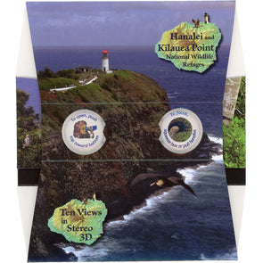 Hanalei and Kilauea Point National Wildlife Refuges - OH WOW Greeting Card - Mailable Viewer with 10 view cards - NEW 3dstereo 