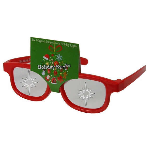Plastic Christmas Glasses Holiday Eyes - 4 Pairs CHILDREN Size - See Snowflakes, Christmas Trees, Snowman, Christmas Star 3D Glasses 3dstereo 