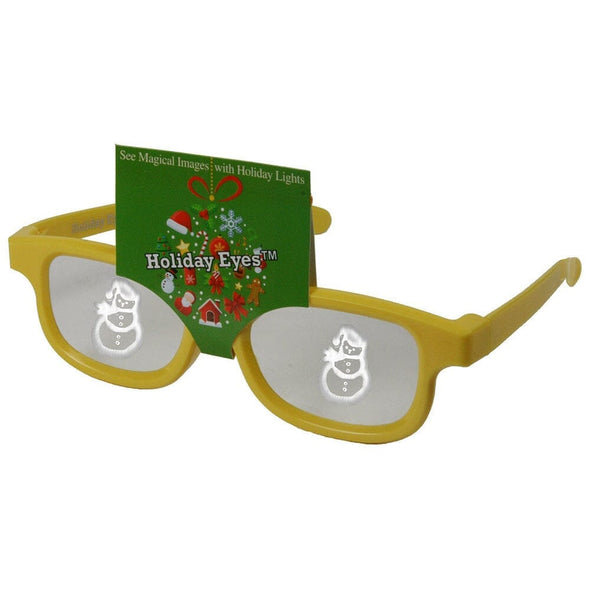 Plastic Christmas Glasses Holiday Eyes - 4 Pairs CHILDREN Size - See Snowflakes, Christmas Trees, Snowman, Christmas Star 3D Glasses 3dstereo 