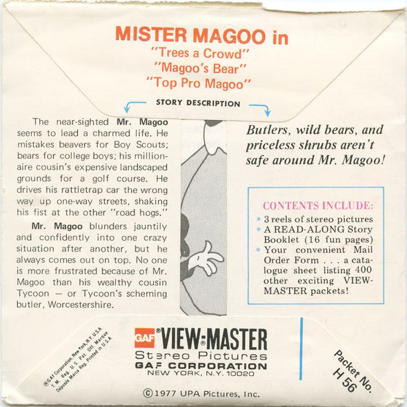 11 ANDREW - Mister Magoo - View-Master 3 Reel Economy Packet - vintage - H56-G5 Packet 3Dstereo 
