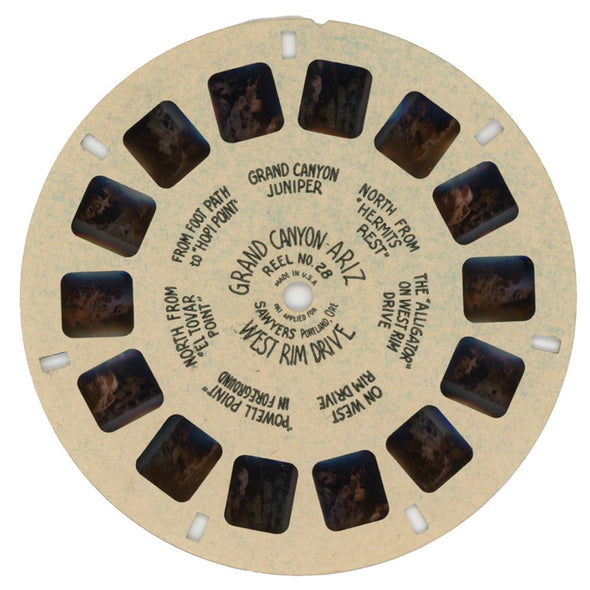 5 ANDREW - Grand Canyon Arizona, West Rim Drive - View-Master Single Hand-Lettered Reel - (28c) White Hand Lettered Reel 3dstereo 