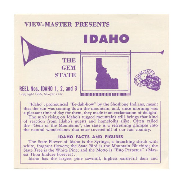 9 ANDREW - Idaho - View-Master 3 Reel Economy Packet - vintage - IDAHO-1,2,3-S2 Packet 3Dstereo 