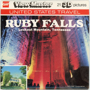 Ruby Falls Lookout Mountain - Tennessee - View-Master 3 Reel Packet - vintage - K15-G6 Packet 3dstereo 