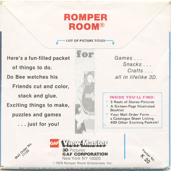 Romper Room - View-Master 3 Reel Economy Packet - vintage - K20-G6 Packet 3Dstereo 