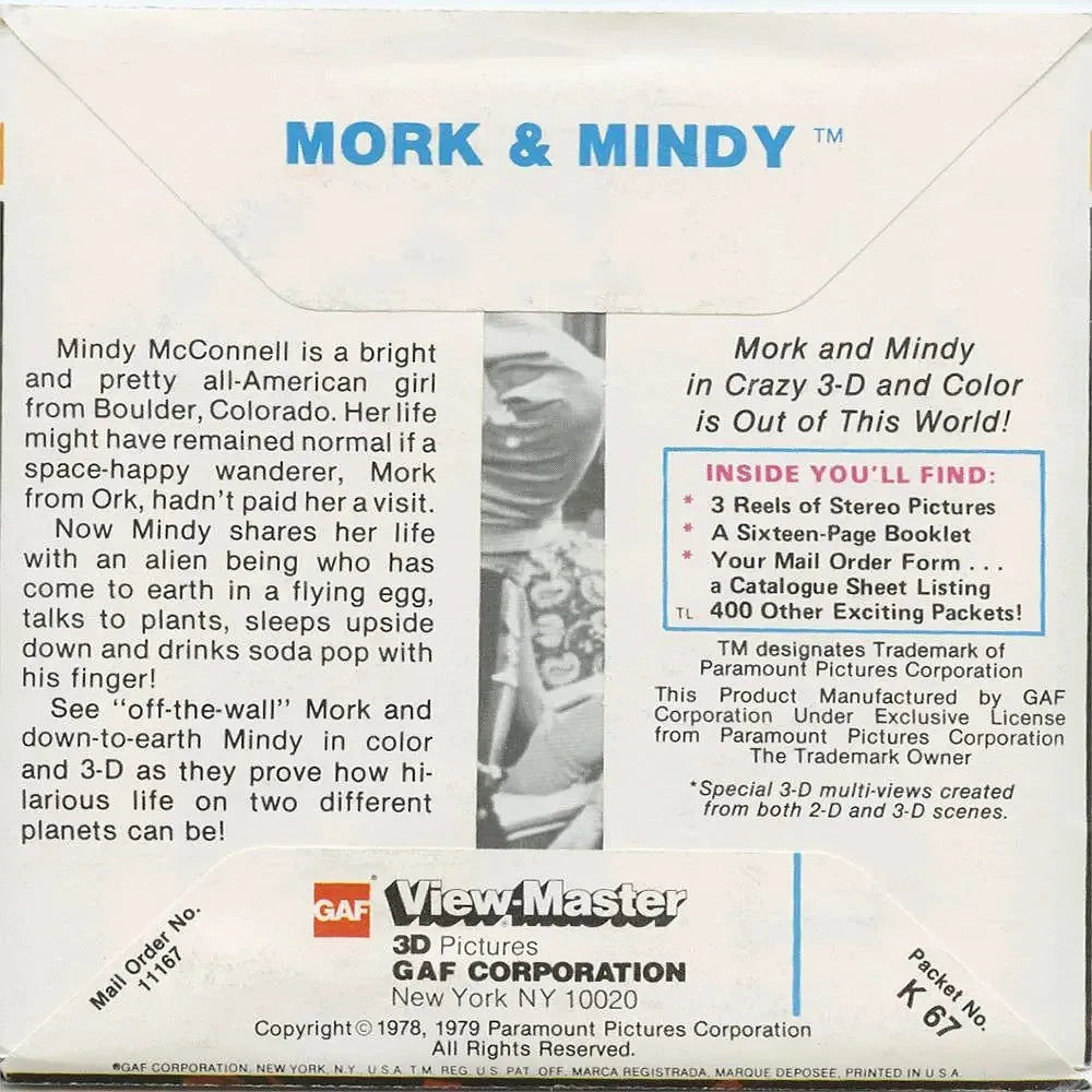 Mork and Mindy View-Master Reels Set of 3
