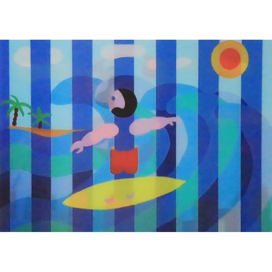 Surfer - Flicker Lenticular Postcard Greeting Card - NEW Post Cards 3dstereo 