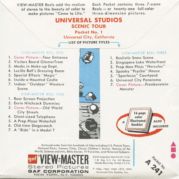 5 ANDREW - Universal Studios - View-Master 3 Reel Packet - vintage - A241-G3A Packet 3dstereo 