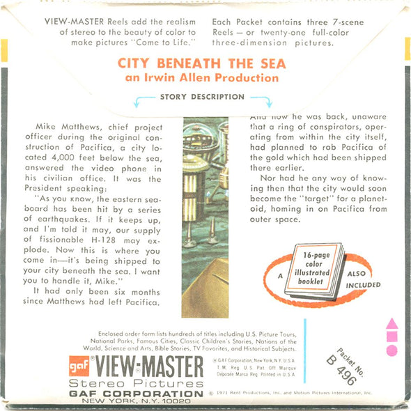 5 ANDREW - City Beneath the Sea - View-Master 3 Reel Packet - 1971 - vintage - B496-G3A Packet 3dstereo 