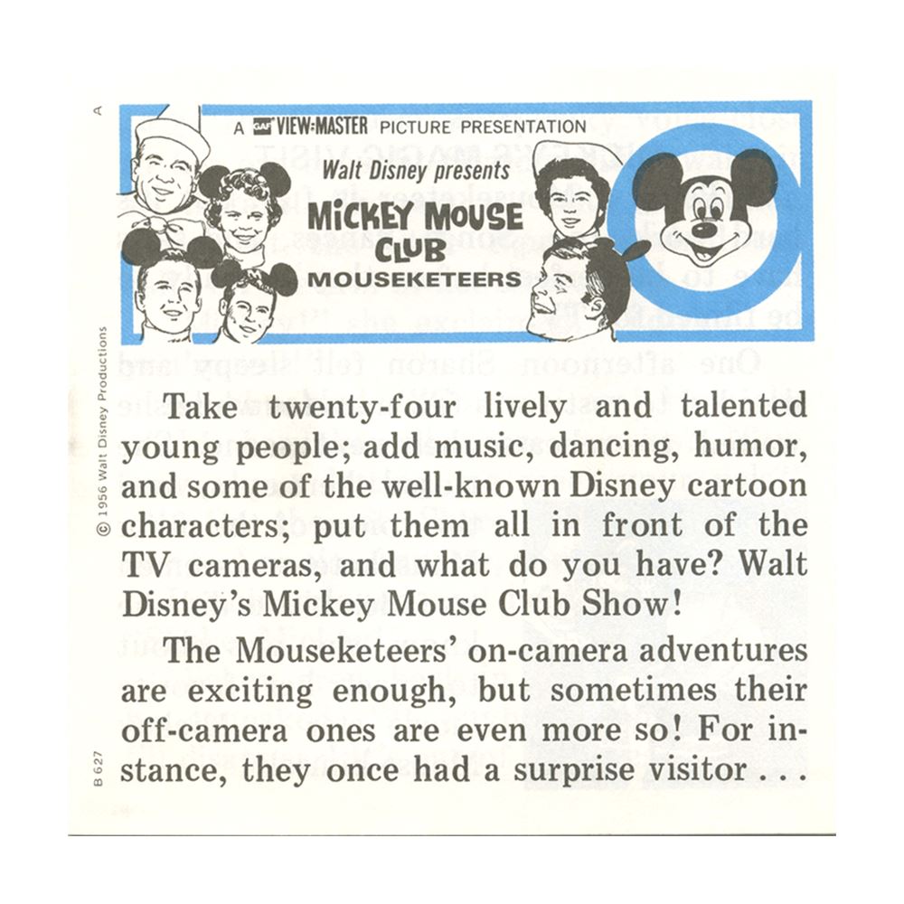 Mickey Mouse Club - Mouseketeers - View-Master 3 Reel Packet - vintage -  B524-G5A –