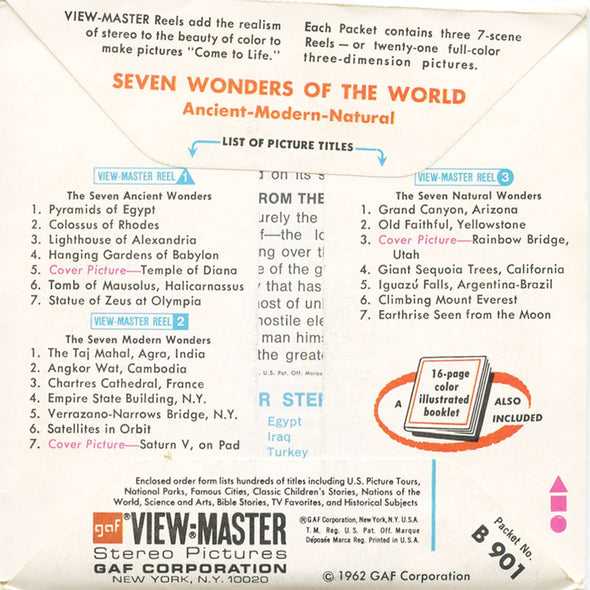 5 ANDREW - Seven Wonders of the World - View-Master 3 Reel Packet - 1962 - vintage - B901-G3B Packet 3dstereo 