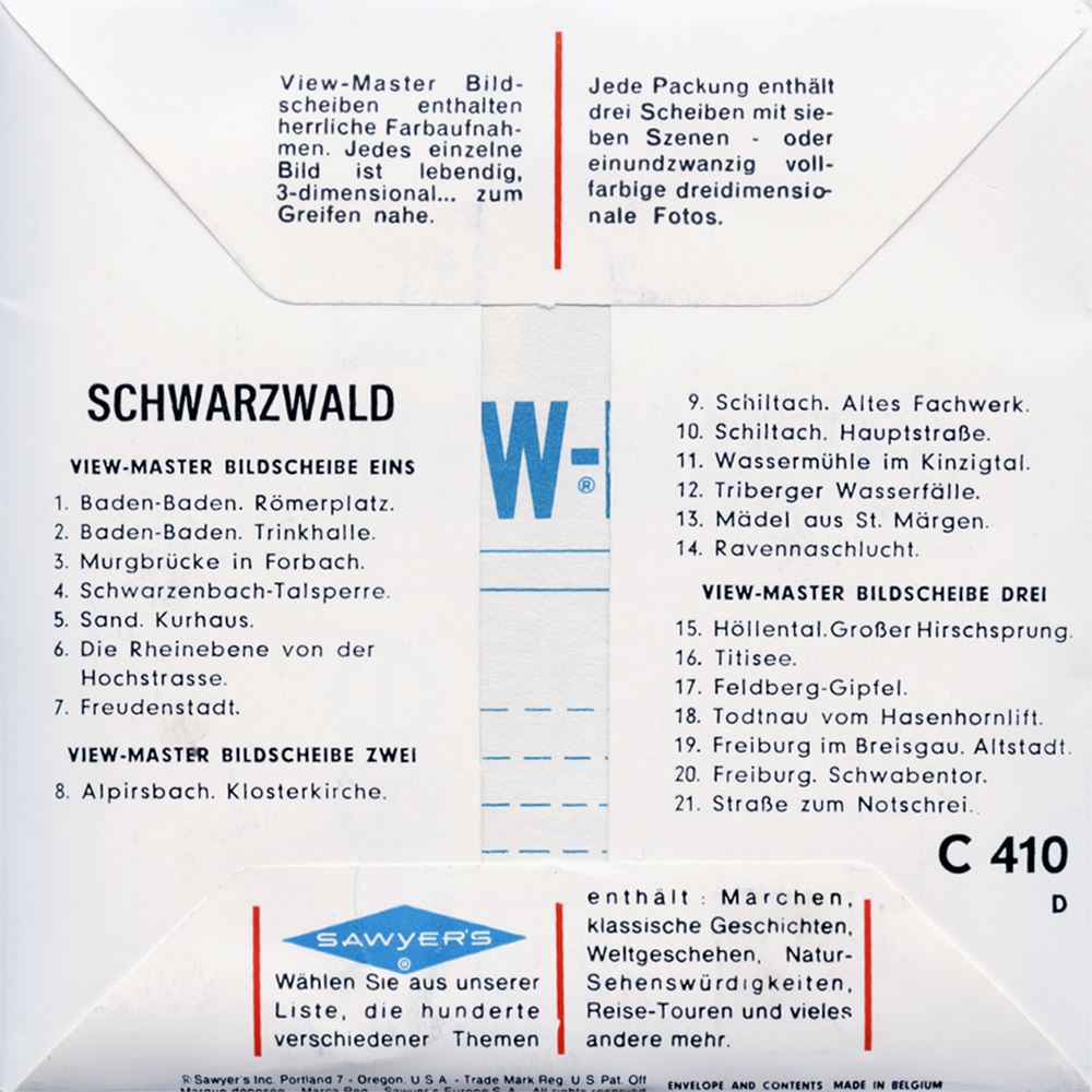 View Master Packet Schwarzwald - View-Master 3 Reel Packet - vintage - C410D-BS6 ...
