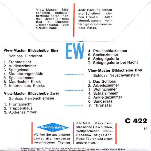 5 ANDREW - Bayerische Königsschlösser - View-Master 3 Reel Packet - vintage - C422D-BS6 Packet 3dstereo 