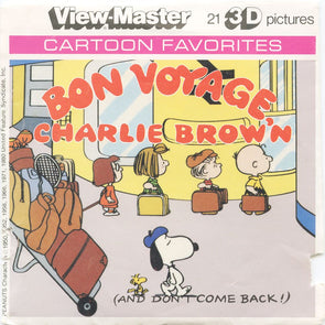 9 ANDREW - Bon Voyage Charlie Brown - View-Master 3 Reel Economy Packet - vintage - L2-V2 Packet 3Dstereo 