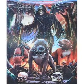 Grim Reaper death with bulldogs - 3D Lenticular Poster - 12x16 Print - New Poster 3Dstereo 