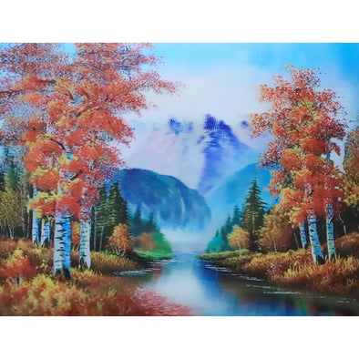 Water and Tree Scenic Scene - 3D Lenticular Poster - 12x16 Print - New Poster 3Dstereo 