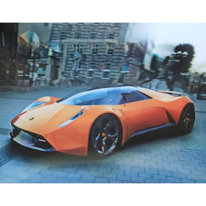 Orange Ferrari - 3D Lenticular Poster - 12x16 Print - New Poster 3Dstereo 