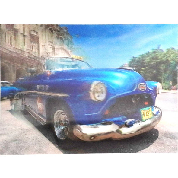 Vintage Blue Taxi Car - Havana - 3D Lenticular Poster - 12x16 - NEW Poster 3Dstereo 